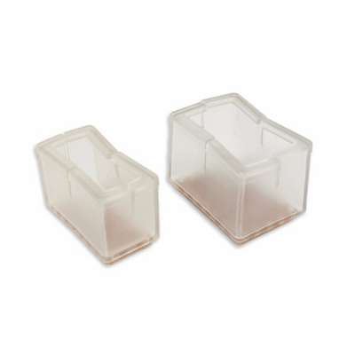 High quality hyderon rectangular clear non slip silicone rubber square chair leg caps for hardwood floors